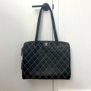 Chanel Calfskin CC diamond quilted bag